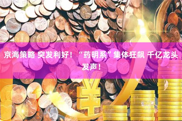 京海策略 突发利好！“药明系”集体狂飙 千亿龙头发声！